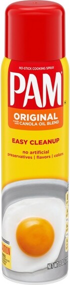 PAM PAM100%NaturalFat-FreeOriginalCanolaOilCookingSpray-8oz