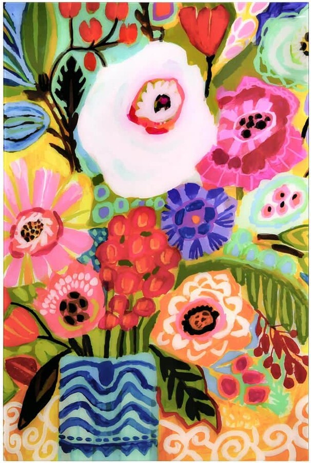 Fresh Flowers in Vase II by EAD Art Coop Frameless Free-Floating Tempered Art Glass Wall Art