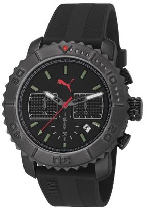 Puma Gallant Unisex Quartz Watch with Black Dial Chronograph Display and Black PU Strap PU103561004