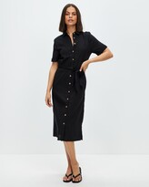Thumbnail for your product : Atmos & Here Atmos&Here - Women's Black Midi Dresses - Kaitlyn Tie Midi Dress - Size 6 at The Iconic