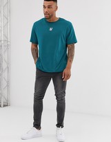 Thumbnail for your product : SikSilk oversized t-shirt with central logo in teal