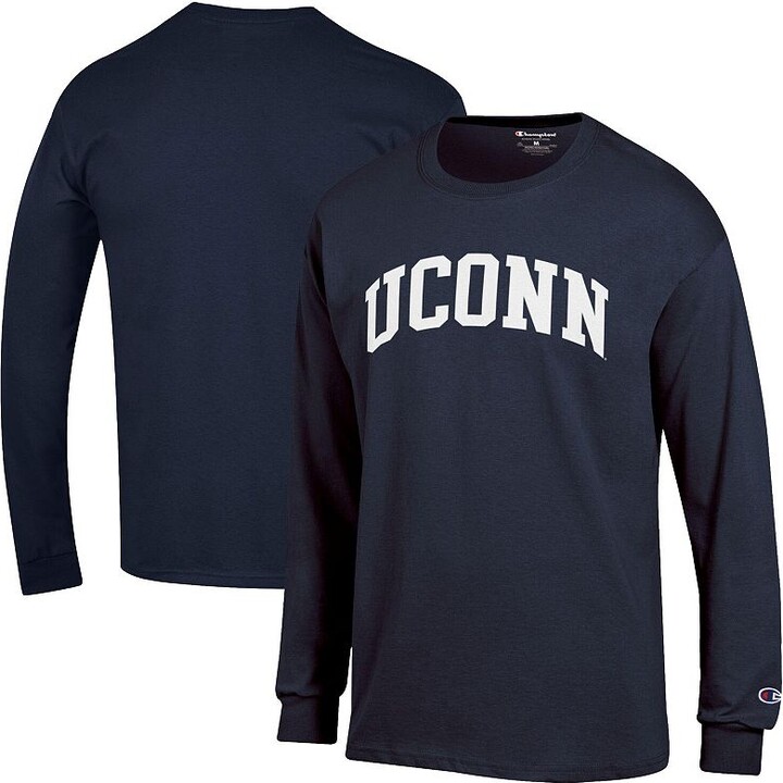 Men's Champion Navy UConn Huskies Basic Arch Long Sleeve T-Shirt