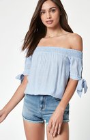 Thumbnail for your product : KENDALL + KYLIE Kendall & Kylie Tie Sleeve Off-The-Shoulder Top