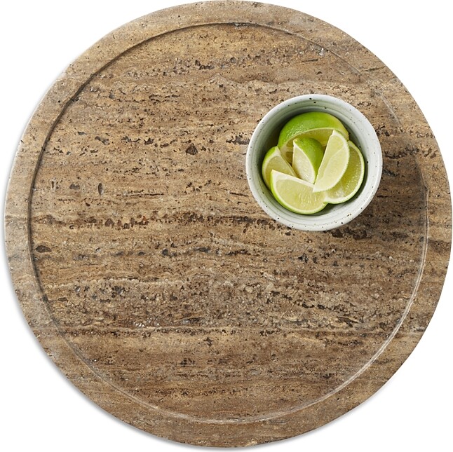 Blue Pheasant Laura Gray Travertine Lazy Susan