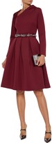 Thumbnail for your product : Badgley Mischka Pleated Embellished Scuba Dress
