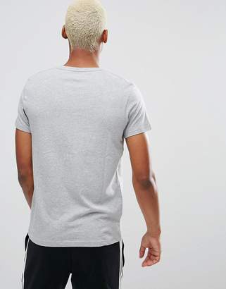 Timberland Slim Fit T-Shirt Back Mountain Logo Print in Gray Marl