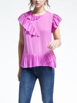Thumbnail for your product : Banana Republic Easy Care Pleat Peplum Top