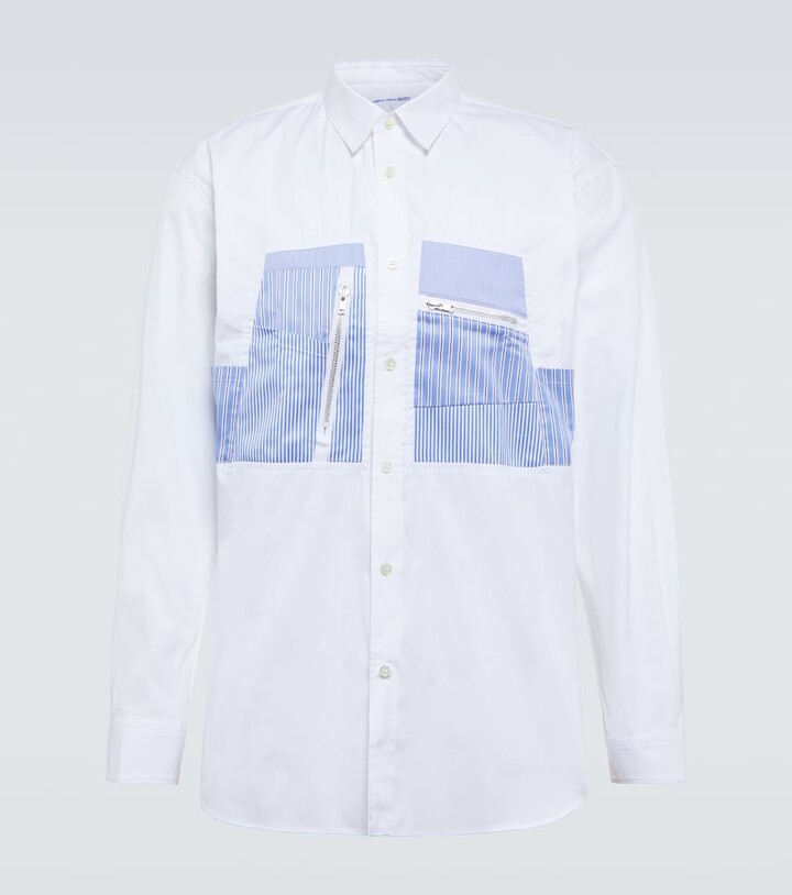Comme des Garçons Shirt Appliqued cotton poplin shirt