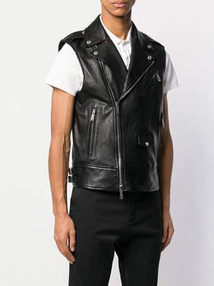 DSQUARED2 leather biker vest