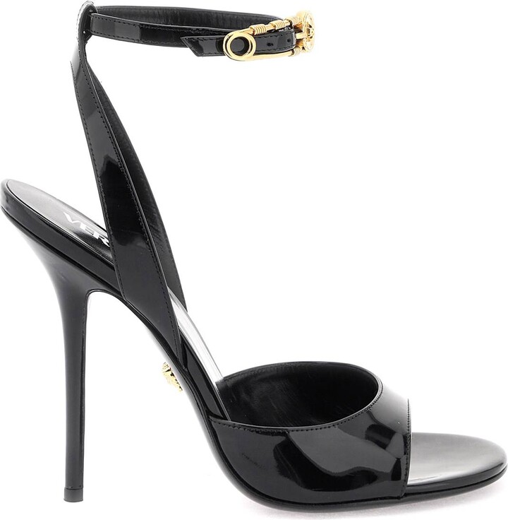 サンダル・ミュール VERSACE 'safety pin' patent leather sandals 1003205 D2VE Versace 'Safety Pin' Patent Leather Sandals - ShopStyle