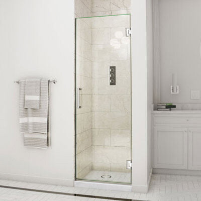 DreamLine Unidoor 26" W x 72" H Hinged Frameless Shower Door with ClearMax™ Technology