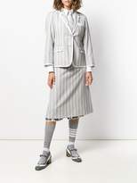 Thumbnail for your product : Thom Browne Vertical-Stripe Cropped Sleeve Blazer