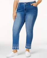 Thumbnail for your product : Hydraulic Plus Size Embroidered Cropped Jeans