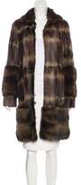 Thumbnail for your product : Dennis Basso Fox-Trimmed Fur Coat Brown Dennis Basso Fox-Trimmed Fur Coat