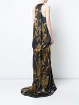 Thumbnail for your product : Vera Wang ormalu printed draped gown