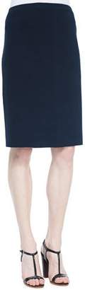 Eileen Fisher Silk-Cotton Straight Skirt, Midnight