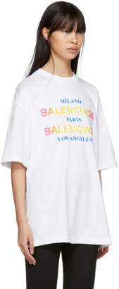 Balenciaga White Oversized City T-Shirt