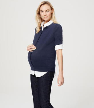 LOFT Maternity Short Sleeve Cotton Cardigan