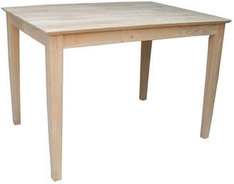 Asstd National Brand Unfinished Solid Wood Top With Shaker Legs Rectangular Wood-Top Dining Table
