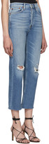 Thumbnail for your product : RE/DONE Blue Originals Ultra High Rise Stove Pipe Jeans