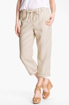 Thumbnail for your product : Caslon Slub Linen Crop Pants (Regular & Petite)