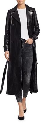 Frame Leather Trench Coat