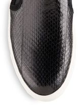 Thumbnail for your product : Via Spiga Maliah Embossed Patent Leather & Suede Slip-On Sneakers