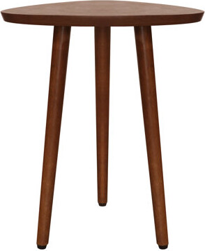 George Oliver Pick Shape Top Table 3-Legged Walnut Finish Side Table - Handcrafted Small End Table - Versatile Nightstand And Coffee Table For Living Room Bedroom