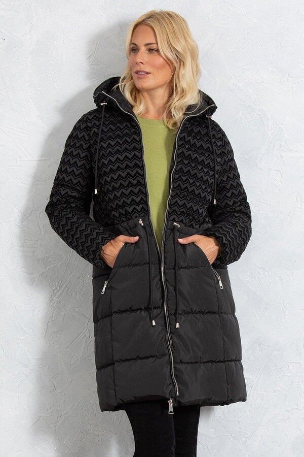 Klass. Flock Panel Padded Coat ShopStyle