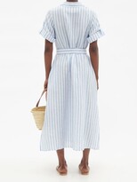 Thumbnail for your product : Evi Grintela Striped Linen-poplin Shirt Dress - Blue White