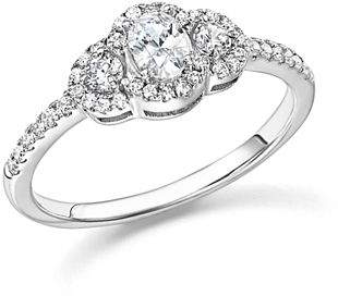 Bloomingdale's Diamond Oval and Round Cut Center Ring in 14K White Gold, .50 ct. t.w. - 100% Exclusive