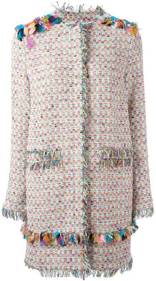 MSGM embroidery detail coat - women - Cotton/Linen/Flax/Acrylic/Metallic Fibre - 42
