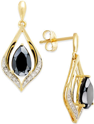 Macy's Onyx (1-1/4 ct. t.w.) and Diamond Accent Earrings in 14k Gold