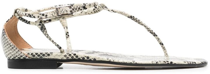 Lurryly Womens Fashion Snake Grain Flat Open Toe Ankle Elastic Band Straps Roman Sandal 