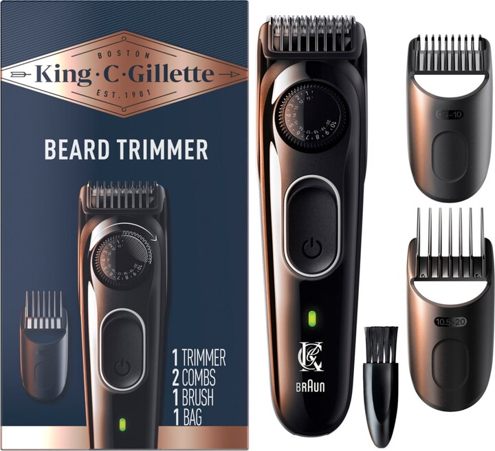 King C. Gillette Beard Trimmer for Men, Cordless Rechargeable Electric Razor