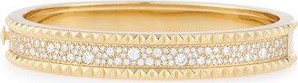 Roberto Coin ROCK & DIAMONDS Slim 18K Yellow Gold Bangle Bracelet