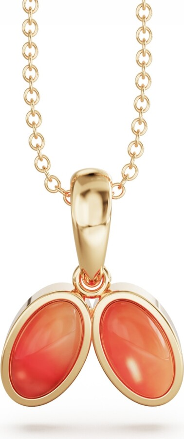 Linda Fiore Gold / Yellow You & Me Baby Gold Vermeil Necklace With Carnelian