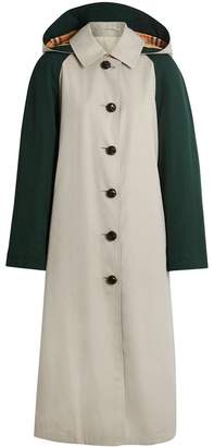 Burberry Detachable Hood Wool and Cotton Gabardine Car Coat
