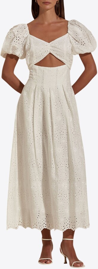 Dahlia Bianca Lucille Broderie Anglaise Midi Dress