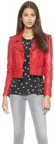 Thumbnail for your product : Pam & Gela Cropped Leather Jacket