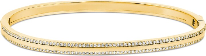 SHYMI Thin Pave Outline Bangle - Gold