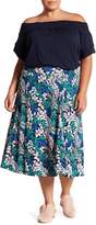 Thumbnail for your product : Joe Fresh Floral Pull-On Midi Skirt (Plus Size)