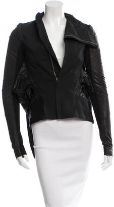 Rick Owens Leather-Trimmed Jacket w/ Tags