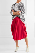 Thumbnail for your product : Balenciaga Convertible Pleated Stretch-satin Halterneck Dress - Red