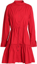 Thumbnail for your product : Saloni Gathered Pleated Stretch-cotton Mini Dress