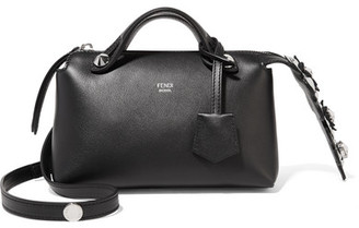 Fendi By The Way Mini Appliquéd Leather Shoulder Bag - Black