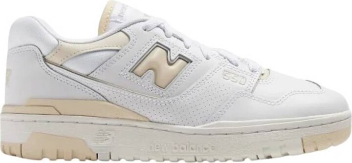 New Balance White 550 Leather Low-Top Sneakers
