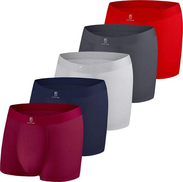 GLESTORE Men's Boxer Briefs Micro Modal Pack of 5 Classics Underwear Boxer  Shorts Trunks Stretch Confort Soft 5 Multicoloured XXL - ShopStyle