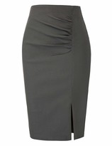 Thumbnail for your product : Belle Poque 1940s Vintage Ladies Soft Grid Flared Skater Midi Skirt Printed Office Wear Grey#2145 Large