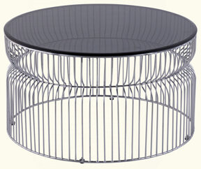 Bay Isle Home Modern Contemporary Metal Nested Base And Tinted Tempered Glass Top Material Coffee Table Round Table For Living Room